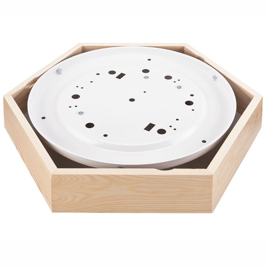 Taklampa  HEX NATURAL 2xE27/60W/230V d. 43 cm tall