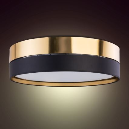 Taklampa  HILTON 4xE27/15W/230V d. 60 cm mässing /svart