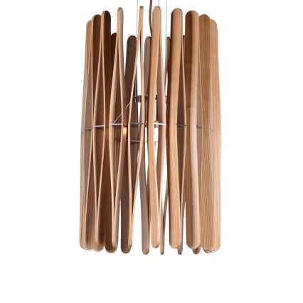 Taklampa i trä med sladd 1xE27/60W/230V Ø 38 cm i massiv ask/gummiträ