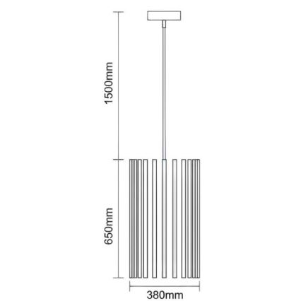 Taklampa i trä med sladd 1xE27/60W/230V Ø 38 cm i massiv ask/gummiträ