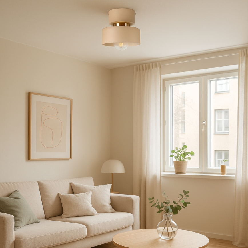 Taklampa IGNIA 1xE27/60W/230V taupe