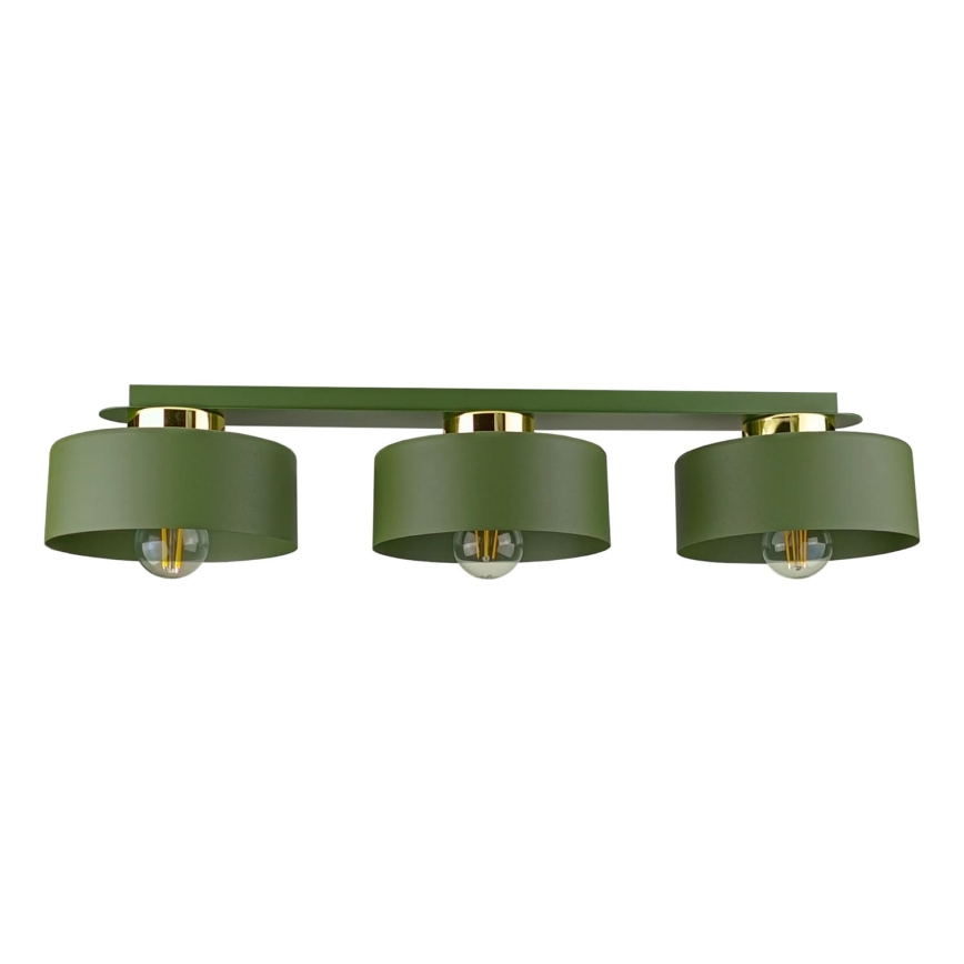 Taklampa IGNIA 3xE27/60W/230V grön