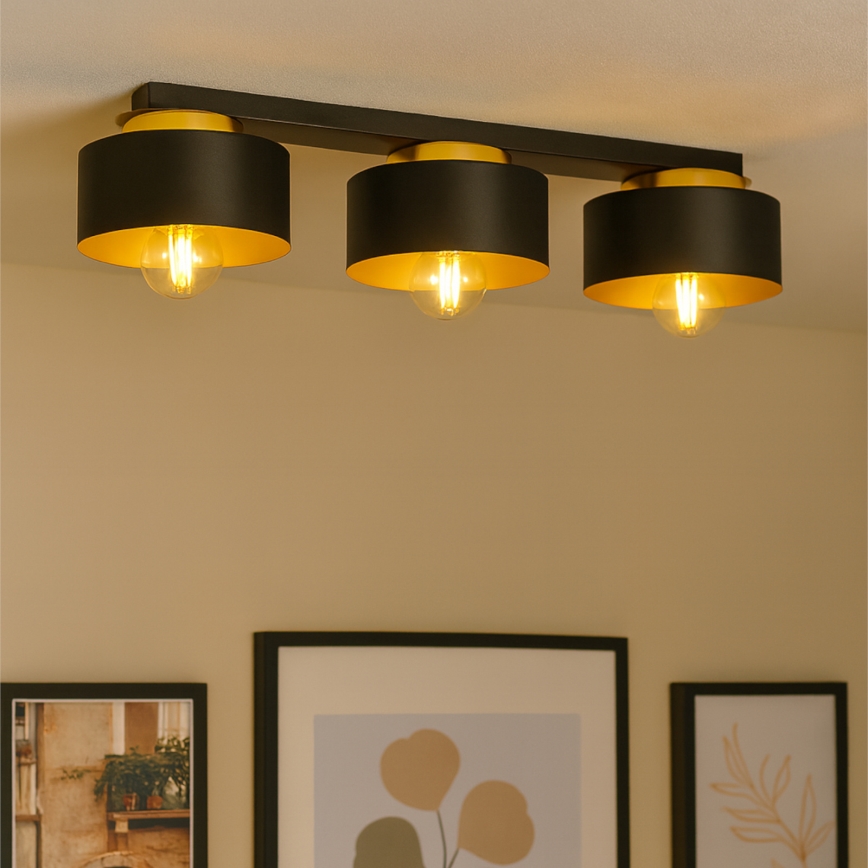 Taklampa IGNIA 3xE27/60W/230V svart