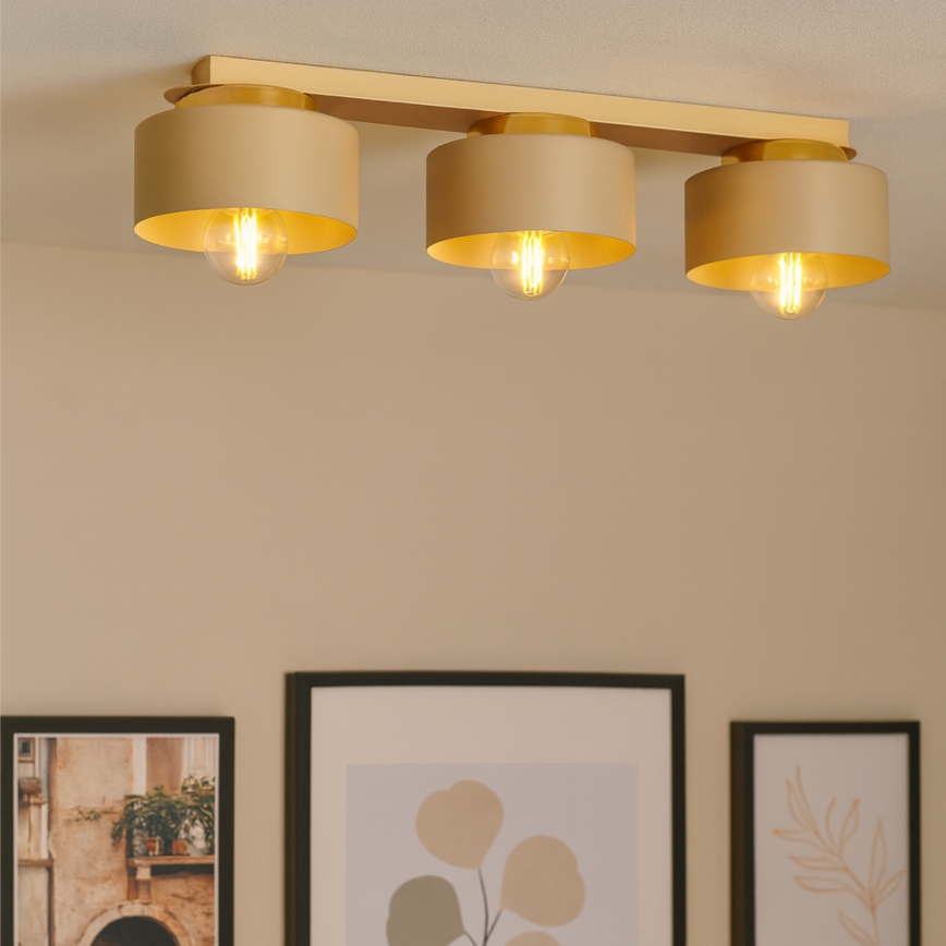 Taklampa IGNIA 3xE27/60W/230V taupe
