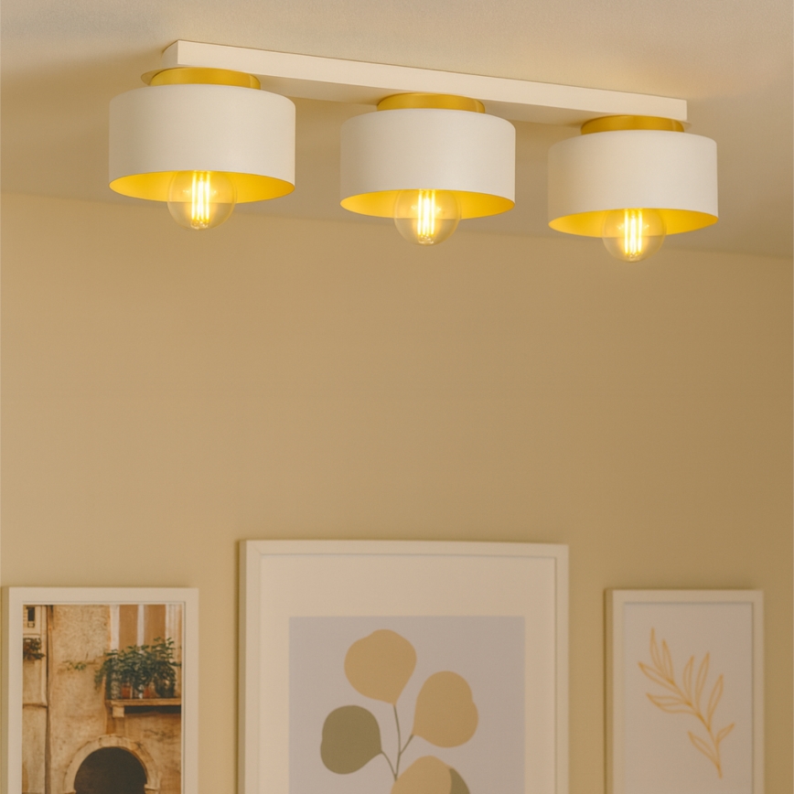 Taklampa IGNIA 3xE27/60W/230V vit