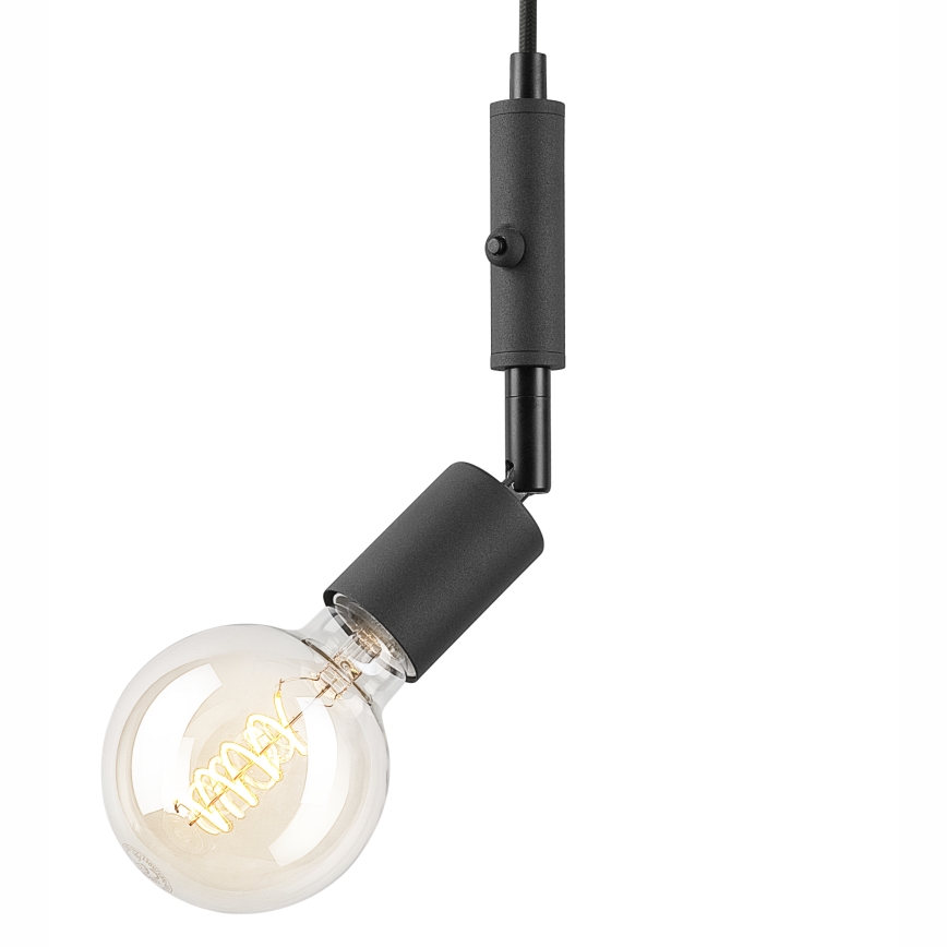 Taklampa på kabel INA 1xE27/42W/230V svart