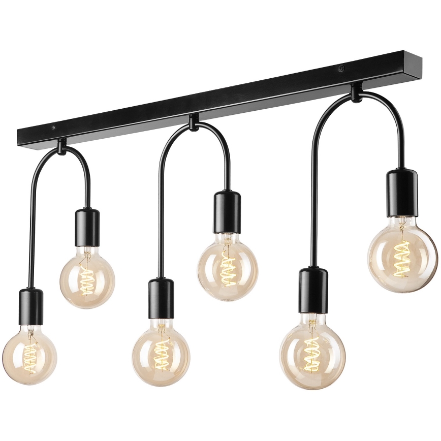Taklampa JANO 6xE27/15W/230V svart