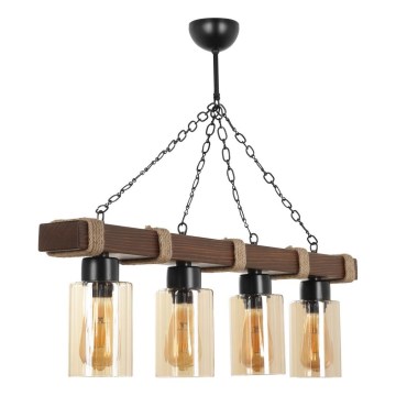Taklampa JASMIN 4xE27/40W/230V brun/beige