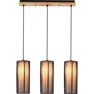 Taklampa KIOTO 3xE27/40W/230V svart/björk