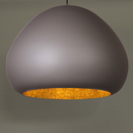 Taklampa på kabel LAVA 1xE27/15W/230V taupe/guld