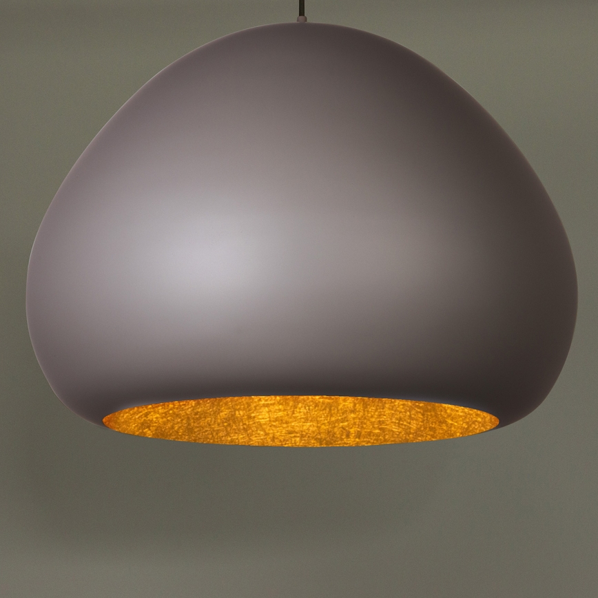 Taklampa på kabel LAVA 1xE27/15W/230V taupe/guld