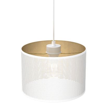 Taklampa på kabel LOFT SHADE 1xE27/60W/230V Ø 25 cm vit/guld