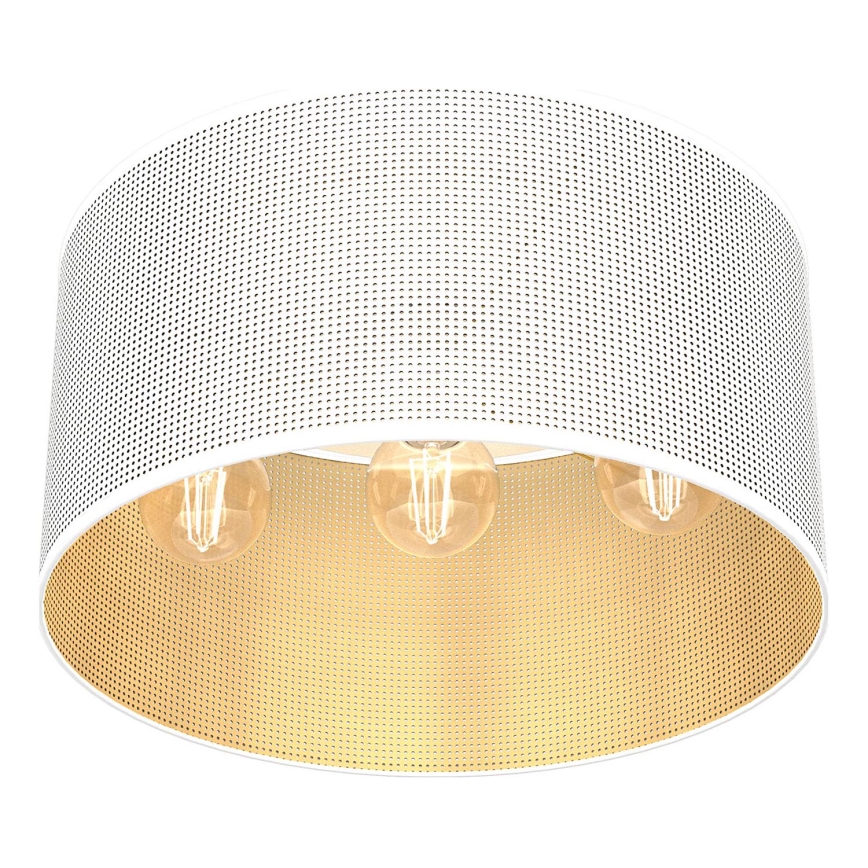 Taklampa LOFT SHADE 3xE27/60W/230V vit/guld, infälld montage