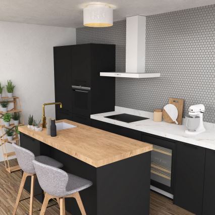 Taklampa LOFT SHADE 3xE27/60W/230V vit/guld, infälld montage