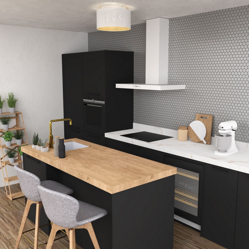 Taklampa LOFT SHADE 3xE27/60W/230V vit/guld, infälld montage