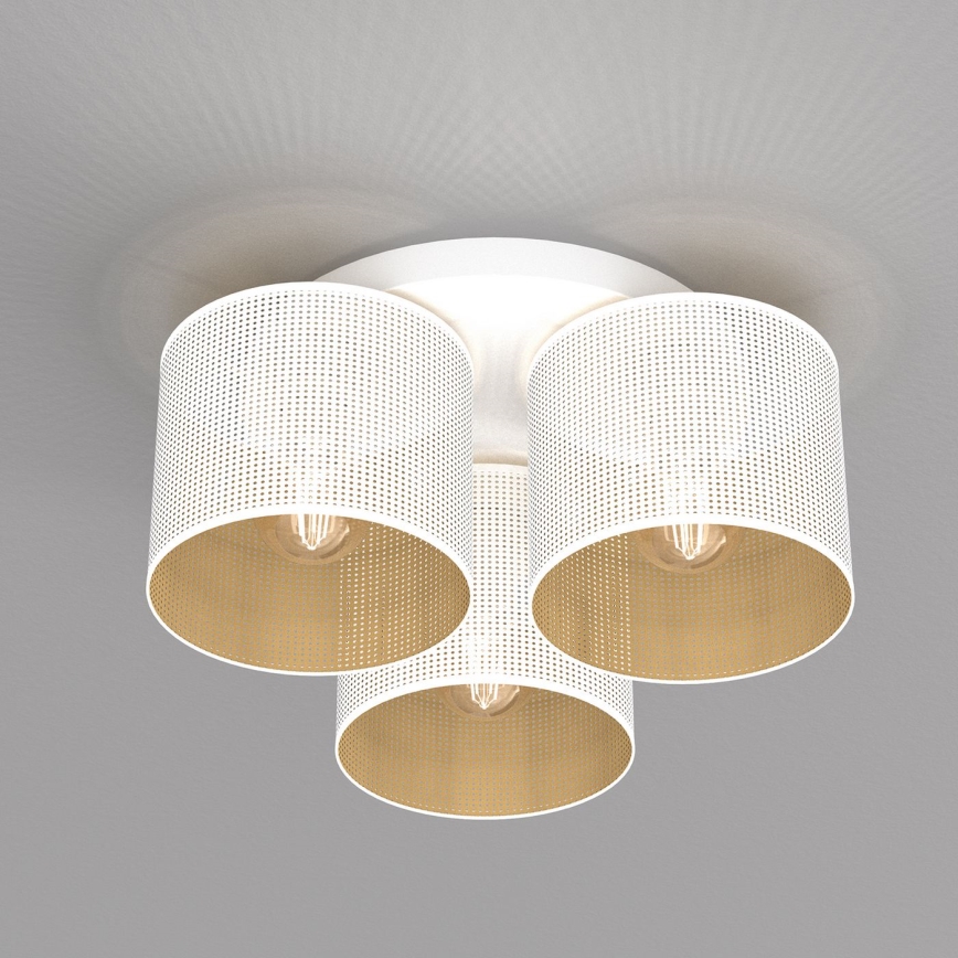 Taklampa LOFT SHADE 3xE27/60W/230V vit/guld, infälld montage