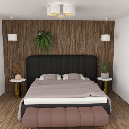 Taklampa LOFT SHADE 5xE27/60W/230V vit/guld, infälld montage