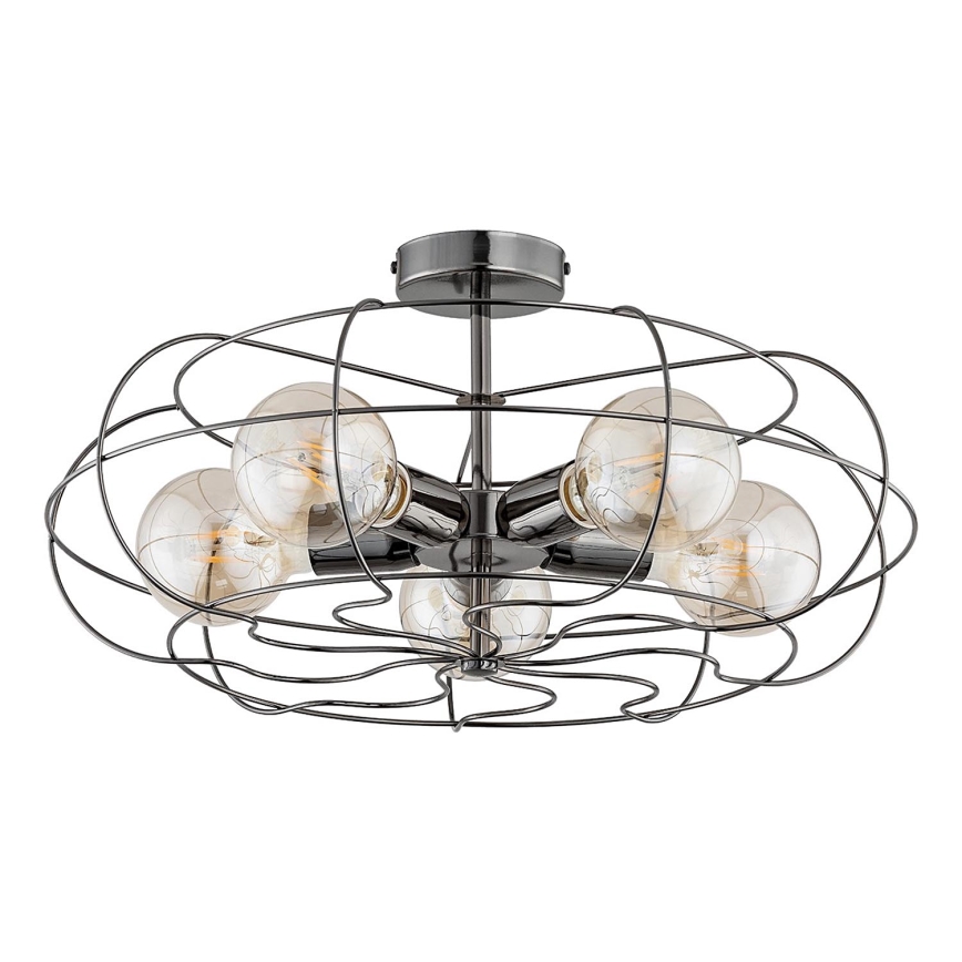 Taklampa LOTOS 5xE27/15W/230V antracit