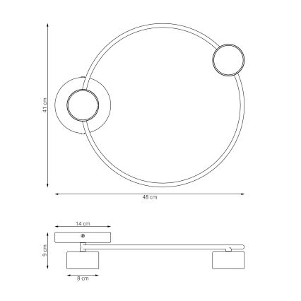 Taklampa LUCIO 2xGX53/12W/230V svart