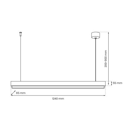 Taklampa på kabel LUNGO T8 1xG13/18W/230V svart