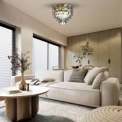 Taklampa LUXURIA 9xE14/40W/230V diameter 48 cm guld