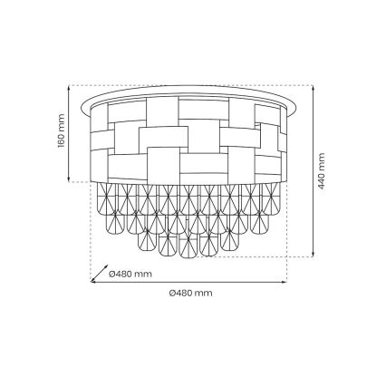Taklampa LUXURIA 9xE14/40W/230V diameter 48 cm guld