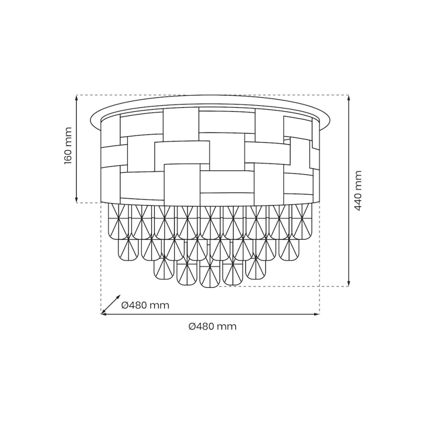 Taklampa LUXURIA 9xE14/40W/230V diameter 48 cm guld