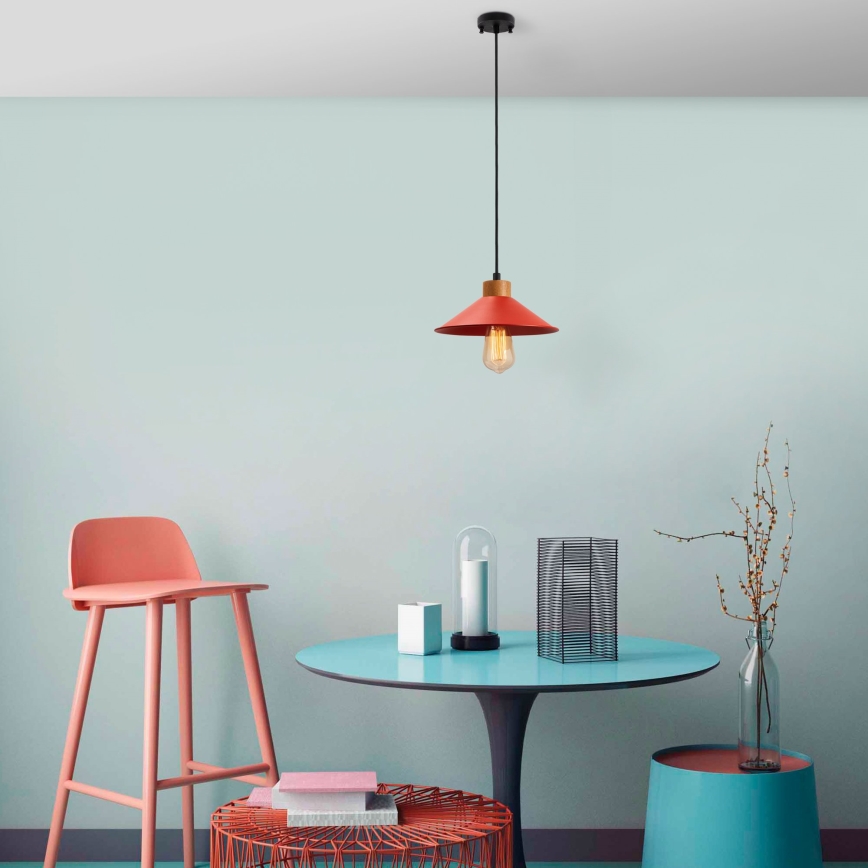 Taklampa MANAVGAT 1xE27/40W/230V röd/brun