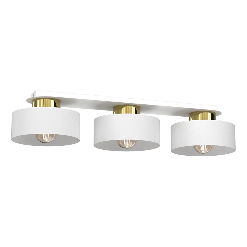 Taklampa MARTI 3xE27/15W/230V vit/guld