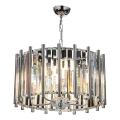 Taklampa med kedja CRYSTALLINE 6xE14/40W/230V polerad krom