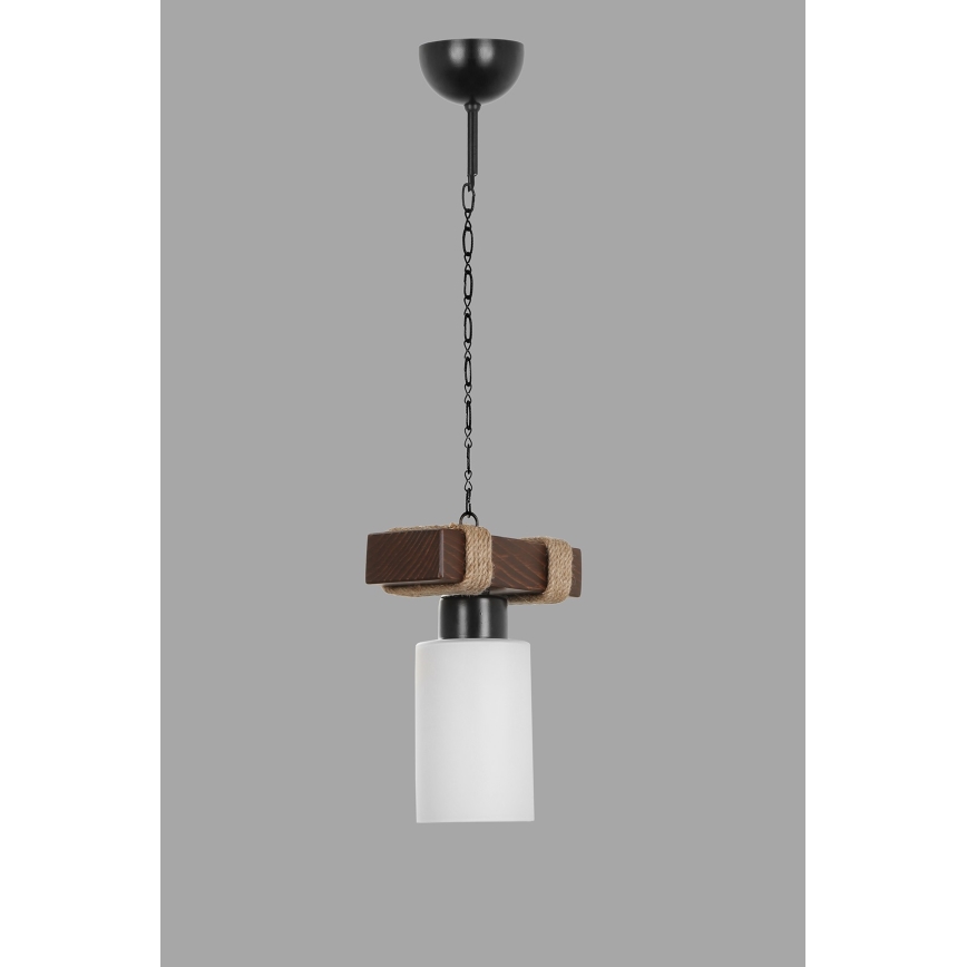 Taklampa med kedja JASMIN 1xE27/40W/230V brun/vit