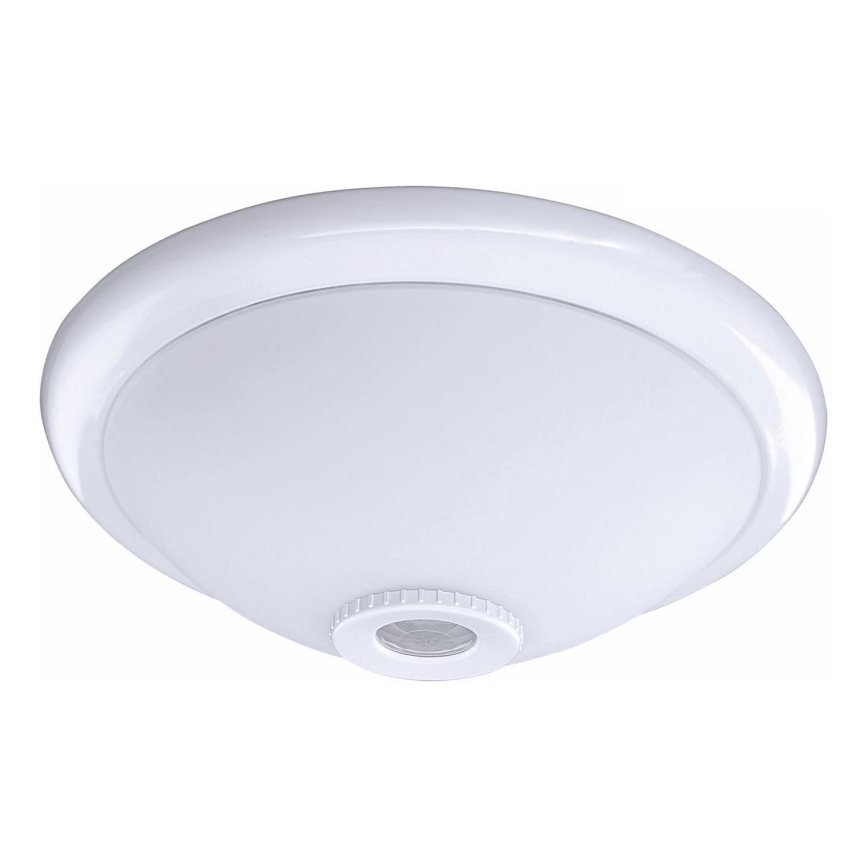 Taklampa med rörelsesensor och skymningssensor MANA 2xE27/40W/230V Ø 30 cm vit
