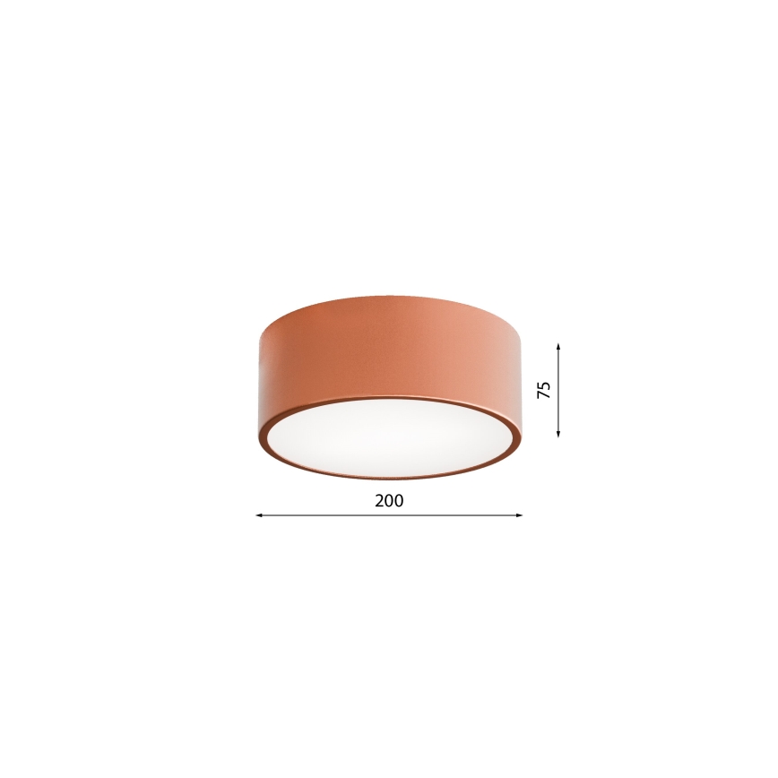 Taklampa med sensor CLEO 1xE27/40W/230V d. 20 cm koppar