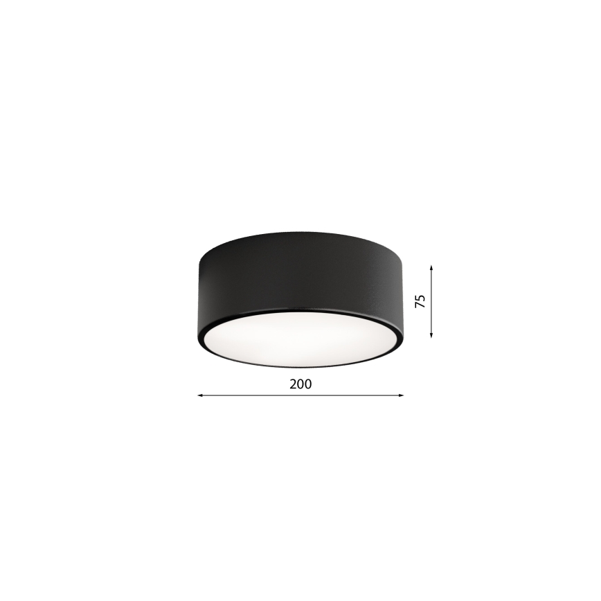 Taklampa med sensor CLEO 1xE27/40W/230V d. 20 cm svart