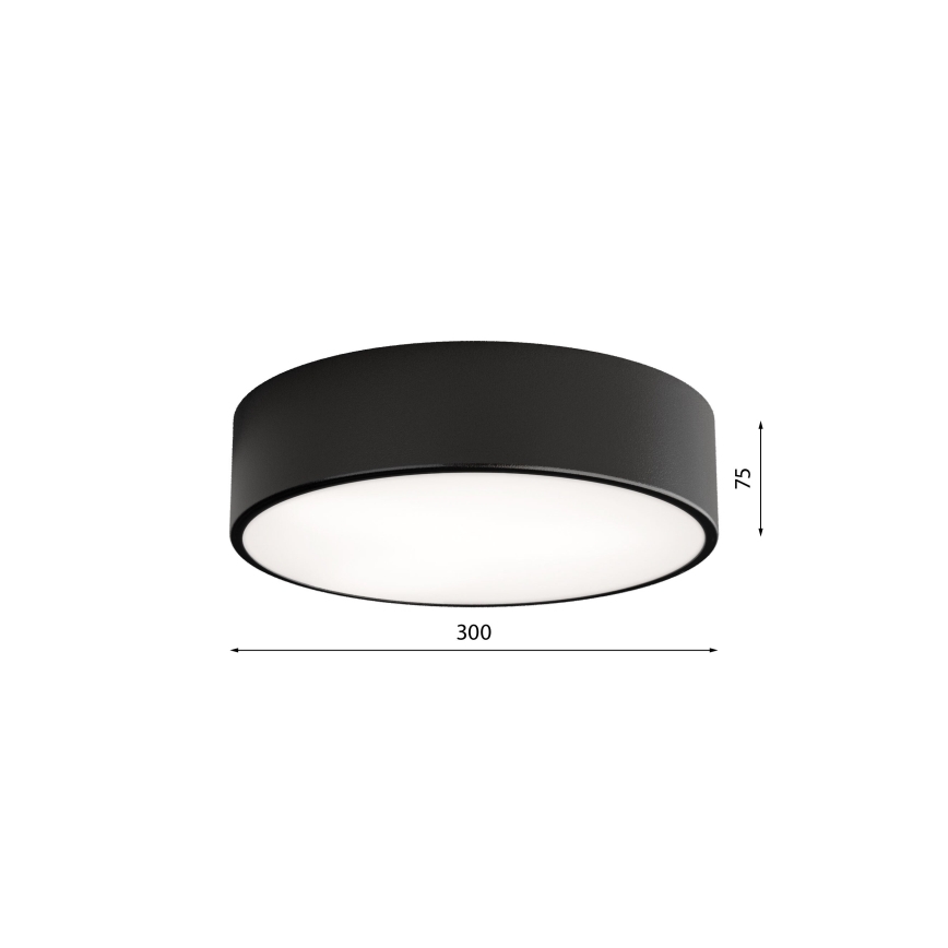 Taklampa med sensor CLEO 2xE27/24W/230V d. 30 cm svart