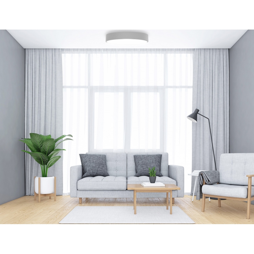 Taklampa med sensor CLEO 6xE27/24W/230V d. 80 cm grå
