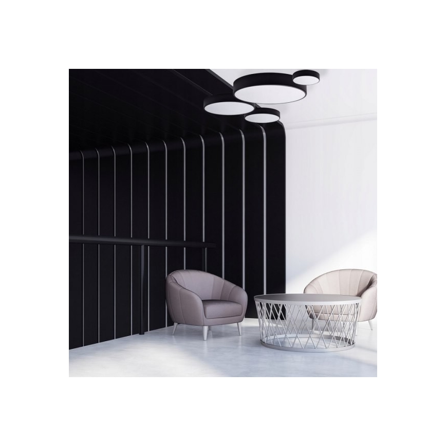 Taklampa med sensor CLEO 6xE27/24W/230V d. 80 cm svart