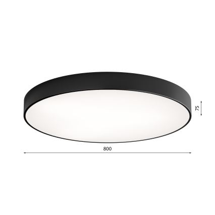 Taklampa med sensor CLEO 6xE27/24W/230V d. 80 cm svart