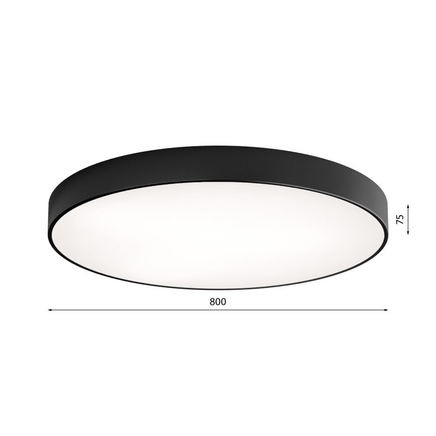 Taklampa med sensor CLEO 6xE27/24W/230V d. 80 cm svart
