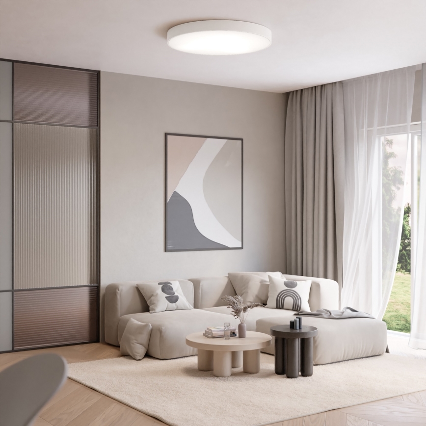 Taklampa med sensor CLEO 6xE27/24W/230V d. 80 cm vit
