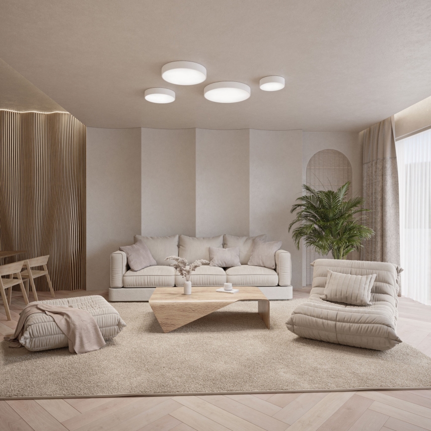 Taklampa med sensor CLEO 6xE27/24W/230V d. 80 cm vit
