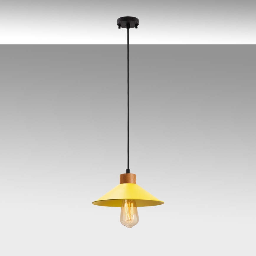 Taklampa med snöre MANAVGAT 1xE27/40W/230V gul/brun