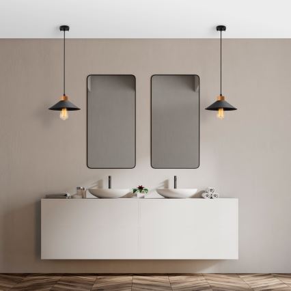 Taklampa med snöre MANAVGAT 1xE27/40W/230V svart/brun