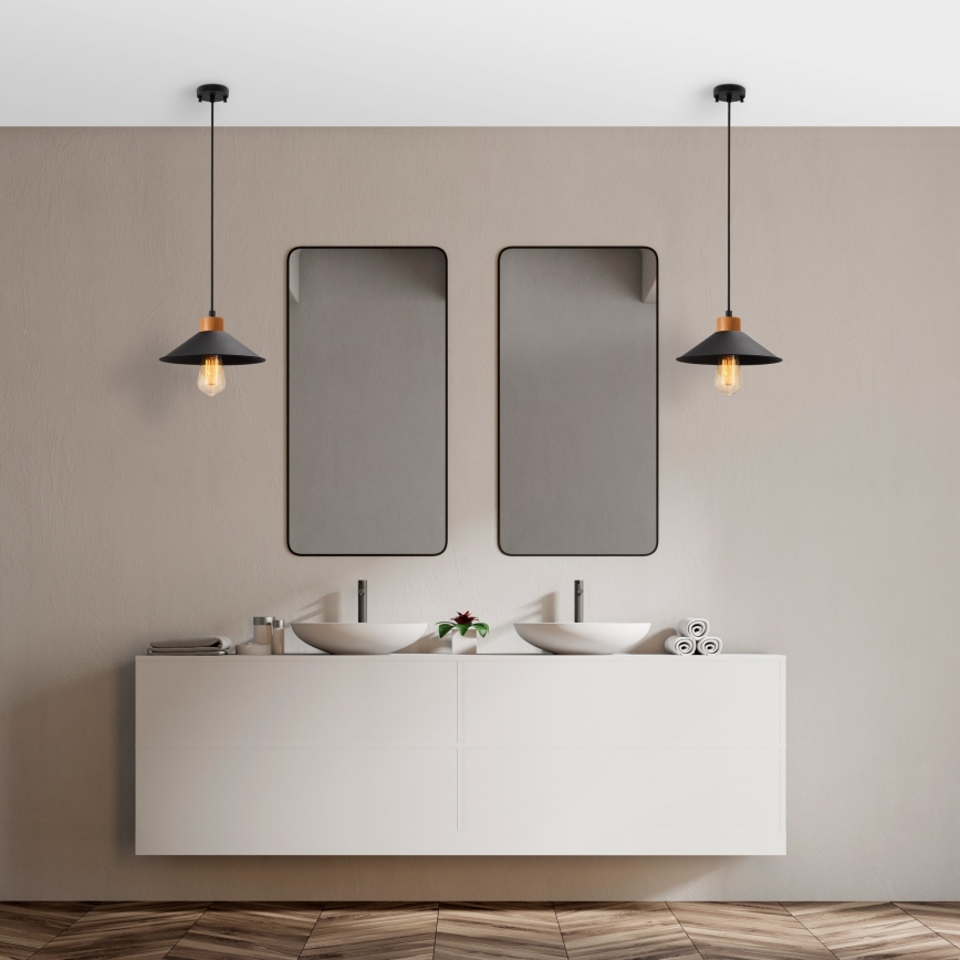 Taklampa med snöre MANAVGAT 1xE27/40W/230V svart/brun
