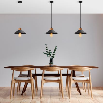 Taklampa med snöre MANAVGAT 1xE27/40W/230V svart/brun