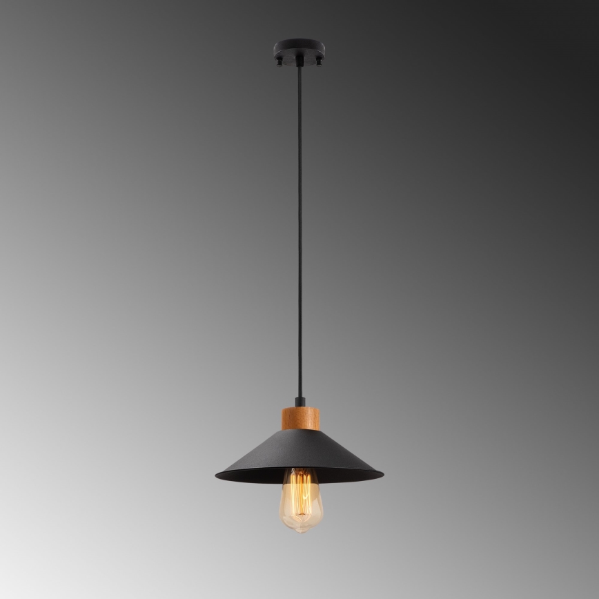 Taklampa med snöre MANAVGAT 1xE27/40W/230V svart/brun