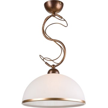 Taklampa med stång COBRA 1xE27/60W/230V Ø 46 cm brons/patina
