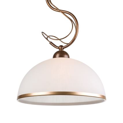 Taklampa med stång COBRA 1xE27/60W/230V Ø 46 cm brons/patina