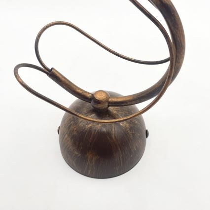 Taklampa med stång COBRA 1xE27/60W/230V Ø 46 cm brons/patina