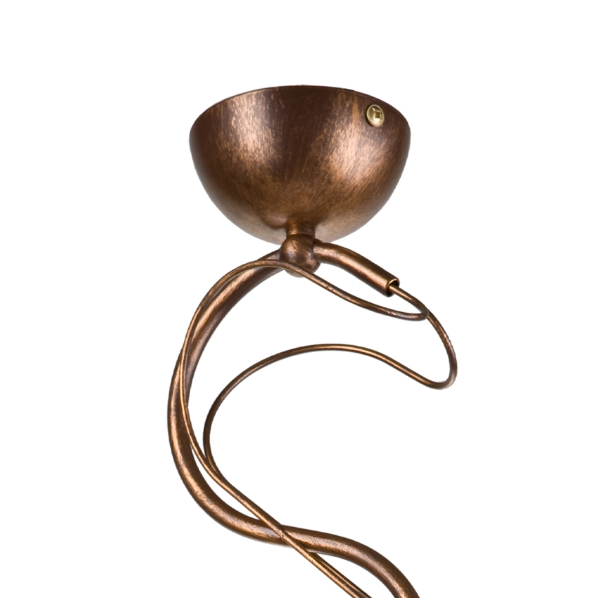 Taklampa med stång COBRA 1xE27/60W/230V Ø 46 cm brons/patina